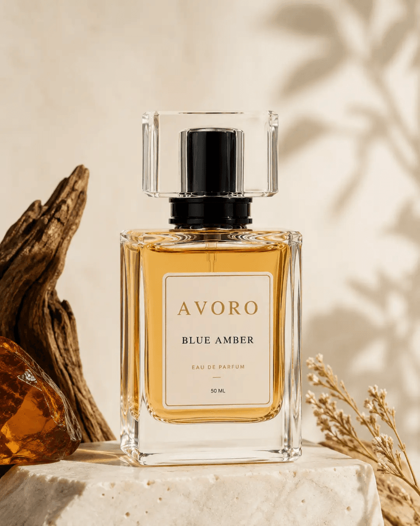 AVORO Blue Amber Eau De Parfum luxury perfume bottle